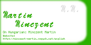 martin minczent business card